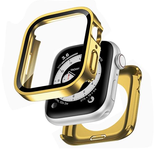 Kawoco 2 in 1 Wasserdicht Hülle für Apple Watch 46mm Series 10 mit Tempered Glas Displayschutz, 360° Rundum PC Front & Rückseite Gehäuse Schutzhülle für iWatch 46mm Gold Kawoco 2 in 1 Wasserdicht Hülle für Apple Watch 46mm Series 10 mit Tempered Glas Displayschutz, 360° Rundum PC Front & Rückseite Gehäuse Schutzhülle für iWatch 46mm Gold von Kawoco