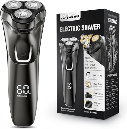 Kayeeno Rasierer Herren Elektrisch, Rechargeable Elektrischer Nass und Trockenrasierer für Männer mit Ausklappbarem Bartschneider, Wiederaufladbarer Bart Rasierer Kayeeno Rasierer Herren Elektrisch, Rechargeable Elektrischer Nass und Trockenrasierer für Männer mit Ausklappbarem Bartschneider, Wiederaufladbarer Bart Rasierer von Kayeeno