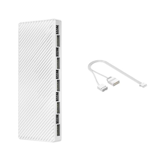 Kayfg ARGB/PWM-Hub Dual 10 Erweiterungsports ARGB-Controller 2-in-1-Lüfter-HUB-Adapter für Gehäuselüfter von Kayfg