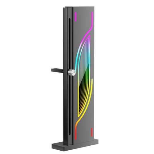 Kayfg ARGB Grafikkartenhalter Verstellbar 5V 3PIN Grafikkartenhalter Aluminiumlegierung Anti-Rutsch-Basis für Desktop-Computer Magnetische Basis Display-Kartenhalterung PC Grafikkarten-Zubehör von Kayfg