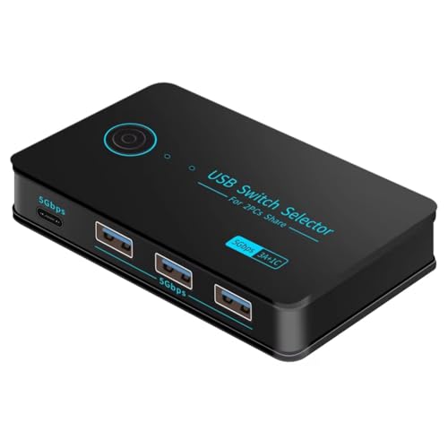Kayfg Neuer USB3.0-KVM-Switch, Hotkey-Umschalter für PC-Tastatur, Maus, Drucker, 2 Stück Teilen Sich 4 Geräte, Gemeinsam Genutzter Controller, 5 Gbit/S Kayfg Neuer USB3.0-KVM-Switch, Hotkey-Umschalter für PC-Tastatur, Maus, Drucker, 2 Stück Teilen Sich 4 Geräte, Gemeinsam Genutzter Controller, 5 Gbit/S von Kayfg