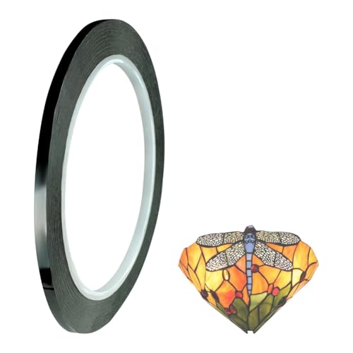 Kayfg Schwarzer PET-Buntglasaufkleber, Blei-Buntglaszubehör für Glasmalerei, Fensteroberfläche, Galerie (3 mm, 250 Fuß) von Kayfg