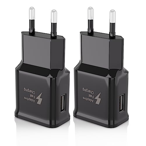 2er-Pack USB Ladegerät Stecker, Netzteil USB Ladestecker Kompatibel mit Samsung Galaxy S8,S8+,S9,S10,S10 Plus,S10e,S7,A53, A51,A30,A14,A13,A03,Z Flip3,Z Fold2 5G, Ersatz-Original Schnellladegerät von Kayshow