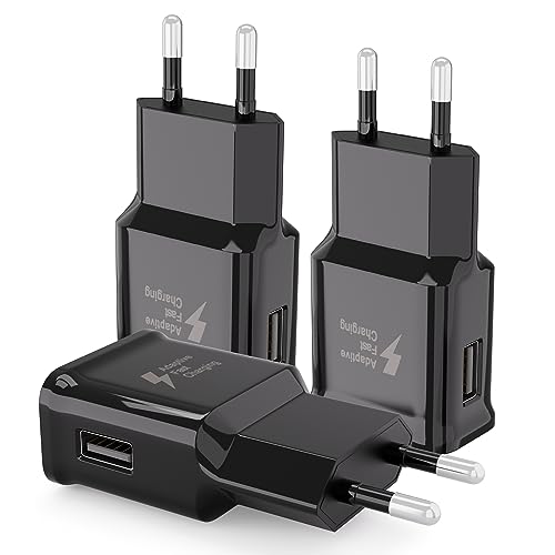 3er-Pack USB Ladegerät Stecker, Schnellladegerät Netzteil USB Adapter Ladestecker kompatibel mit Samsung Galaxy S21 S20 S10 S6 S7 S8 S9/Edge/Plus/Active,A34,A13,A03,Z Flip3,Z Fold2,M53 5G Handy von Kayshow