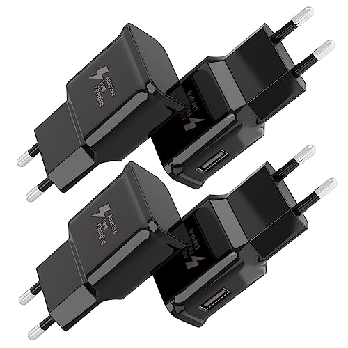 4er-Pack Adaptives Schnelllade Ladegerät, USB Schnellladegerät Netzteil Ladeadapter Kompatibel mit Samsung Galaxy S21 S20 S10 S9 S8 S7 Edge Plus, Note 8 9 10+, A03 A13 A14 A32 A53 A54 iPhone von Kayshow