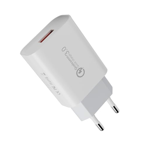 Kayshow USB Ladegerät Stecker, 18W Schnellladegerät QC 3.0 USB Universal Netzteil ladeadapter Ladestecke für Samsung Galaxy S21 S20 S10 S9 S8 S7 Edge/Plus, A13 A15 A34, Note 8/9, fü iPhone, Xiaomi von Kayshow