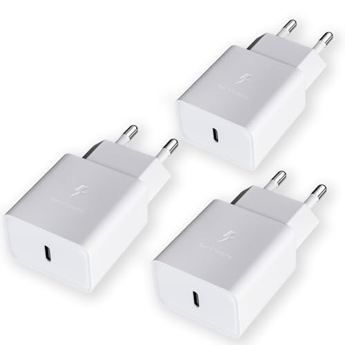 USB C Ladegerät Stecker (3 Stücke), 15W Schnellladegerät Typ C Handy Netzteil, Ladeadapter für Samsung Galaxy A52,A52S,A53,A34,A13,S21,S20 FE,S10,S9,S8 Plus,Z Flip3,Z Fold4, und andere Smartphones von Kayshow