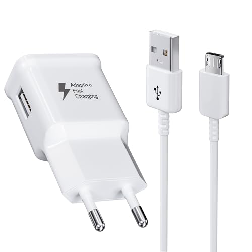 USB Ladegerät mit 1,5M Micro USB Ladekabel Kompatibel mit Samsung Galaxy S7 S6 Edge S5 S4 S3 S2 A03 J8 J7 J6 J5 J3, Note5 4,Tab 4, Tab S, S2, Android Smartphone, Schnellladegerät Netzteil Stecker von Kayshow