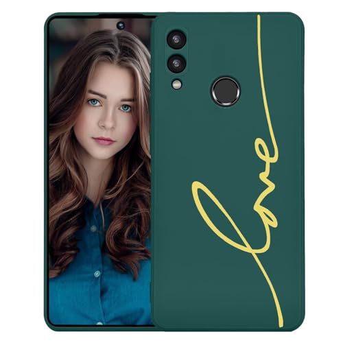 Kaywzo Hülle für Huawei P20 Lite,TPU Weich Silikon Handyhülle mit 'Love' Linie Muster,Minimal Design,Ultradünn Mode Stoßfest Kratzfeste Schutzhülle Cover Case,Grün von Kaywzo