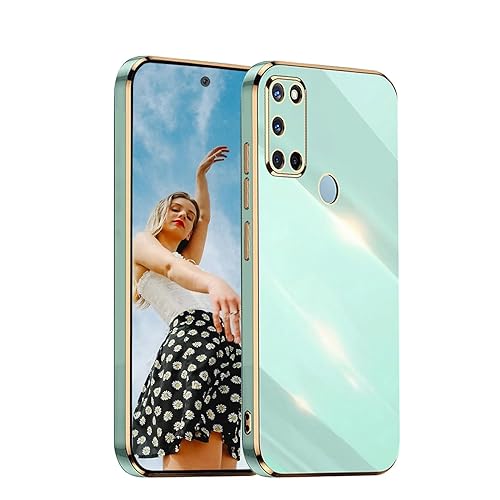 Kaywzo Hülle für Samsung Galaxy A21s,TPU Galvanisiertes Stoßfeste Handyhülle,Glänzend Spiegel Kratzfeste Schutzhülle,Ultra Dünn Silikon Cover Case,Grün von Kaywzo