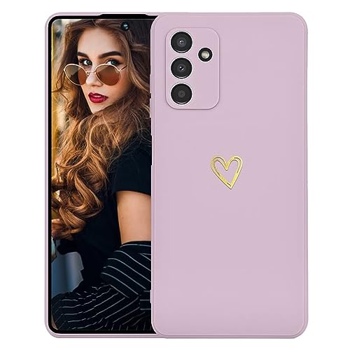 Kaywzo Hülle für Samsung Galaxy M13 4G,Weich TPU Silikon Handyhülle mit Herzmuster,Minimalismus Design,Ultradünn Mädchen Stoßfest Kratzfeste Schutzhülle Case Cover,Lila von Kaywzo