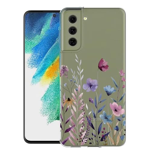 Kaywzo Hülle für Samsung Galaxy S22+/S22 Plus 5G,Transparent TPU Handyhülle mit Gemälde Blume Muster,Ultradünn Stoßfester Schutzhülle,Schön Silikon Cover Case-4 von Kaywzo