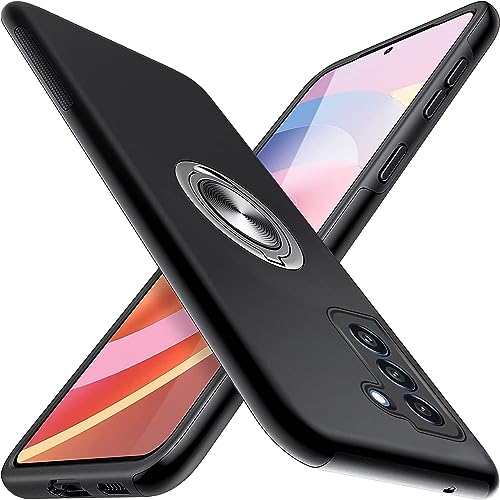 Kaywzo Hülle für Samsung Galaxy Samsung S21 FE FE 5G,Im Freien Handyhülle mit Unsichtbare Magnetisch Ring Ständer,PC & TPU Stoßstange Multi-Layer Stoßfest Schutzhülle Case Cover,Schwarz von Kaywzo