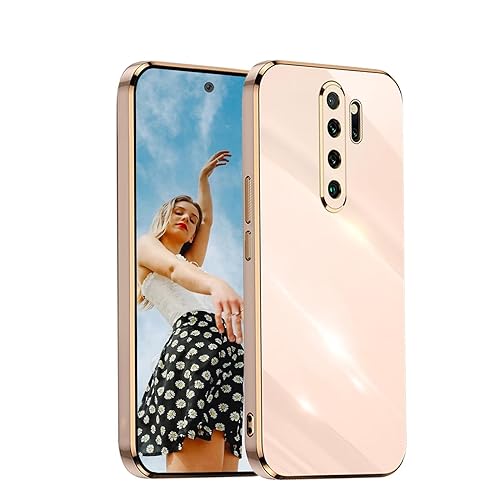 Kaywzo Hülle für Xiaomi Redmi Note 8 Pro,TPU Galvanisiertes Stoßfeste Handyhülle,Glänzend Spiegel Kratzfeste Schutzhülle,Ultra Dünn Silikon Cover Case,Rosa von Kaywzo