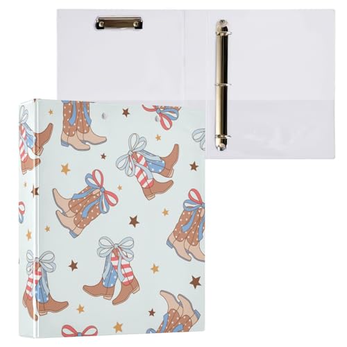 Kcldeci American Coquette Cowgirl Ringbuch mit 3 Ringen, 3,8 cm, runder Ring für Briefpapier, Hardcover-Ordner für Schule, Büro und Zuhause Kcldeci American Coquette Cowgirl Ringbuch mit 3 Ringen, 3,8 cm, runder Ring für Briefpapier, Hardcover-Ordner für Schule, Büro und Zuhause von Kcldeci