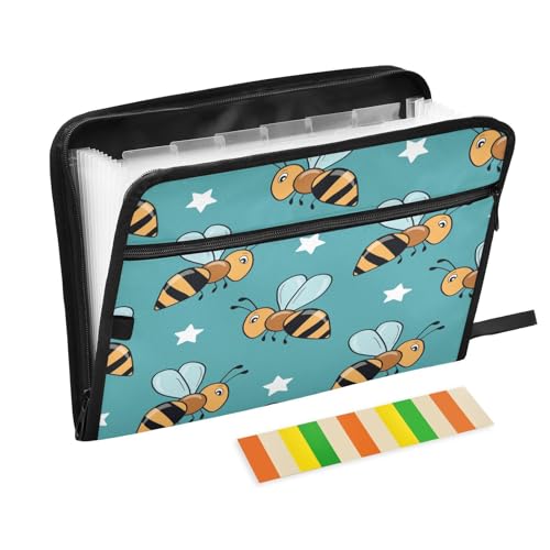 Kcldeci Bees on Color Fächermappe mit 13 Fächern, Akkordeon-Ordner, A4, Briefgröße, Papier, Dokumente, Quittungen, Organizer, Akkordean-Aktenordner für Klassenzimmer, Zuhause, Büro und Reisen Kcldeci Bees on Color Fächermappe mit 13 Fächern, Akkordeon-Ordner, A4, Briefgröße, Papier, Dokumente, Quittungen, Organizer, Akkordean-Aktenordner für Klassenzimmer, Zuhause, Büro und Reisen von Kcldeci