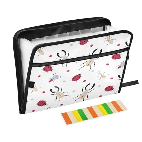 Kcldeci Beetle Ladybu Ameisen-Fächermappe mit 13 Fächern, Akkordeon-Ordner, A4, Briefgröße, Papier, Dokumente, Quittungen, Organizer, Akkordean-Aktenordner für Klassenzimmer, Zuhause, Büro und Reisen Kcldeci Beetle Ladybu Ameisen-Fächermappe mit 13 Fächern, Akkordeon-Ordner, A4, Briefgröße, Papier, Dokumente, Quittungen, Organizer, Akkordean-Aktenordner für Klassenzimmer, Zuhause, Büro und Reisen von Kcldeci