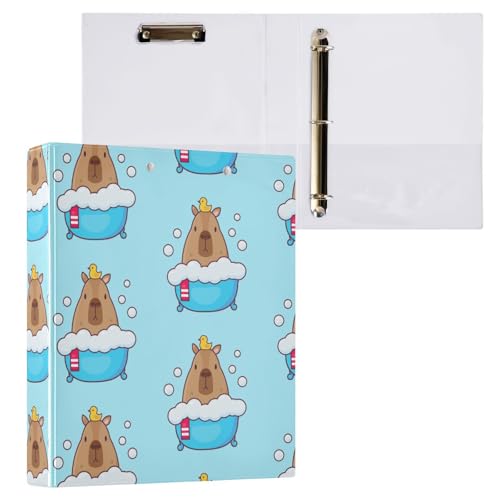 Kcldeci Capibala Duschordner mit 3 Ringen, 3,8 cm, runder Ring für Briefpapier, Hardcover-Ordner für Schule, Büro und Zuhause, 2 Stück Kcldeci Capibala Duschordner mit 3 Ringen, 3,8 cm, runder Ring für Briefpapier, Hardcover-Ordner für Schule, Büro und Zuhause, 2 Stück von Kcldeci