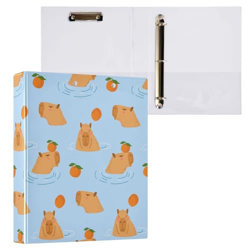 Kcldeci Capybara 3-Ringbuch mit 3 Ringen, 3,8 cm, runder Ring für Briefpapier, Hardcover für Schule, Büro und Zuhause, 2 Stück Kcldeci Capybara 3-Ringbuch mit 3 Ringen, 3,8 cm, runder Ring für Briefpapier, Hardcover für Schule, Büro und Zuhause, 2 Stück von Kcldeci