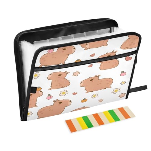 Kcldeci Capybara Fächermappe mit 13 Fächern, Akkordeon-Ordner, A4, Briefgröße, für Dokumente, Quittungen, Akkordean, für Klassenzimmer, Zuhause, Büro und Reisen Kcldeci Capybara Fächermappe mit 13 Fächern, Akkordeon-Ordner, A4, Briefgröße, für Dokumente, Quittungen, Akkordean, für Klassenzimmer, Zuhause, Büro und Reisen von Kcldeci