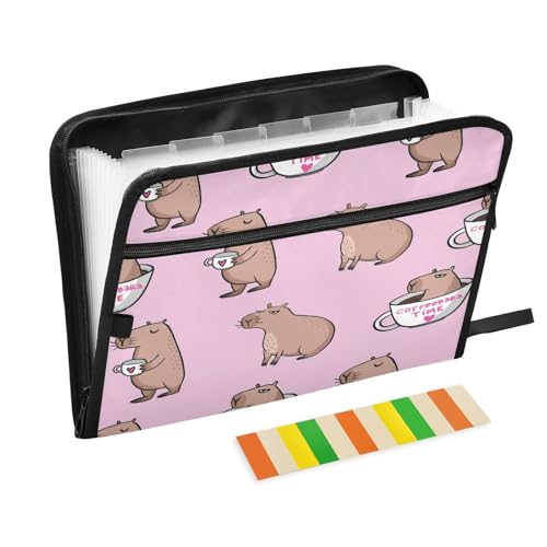 Kcldeci Capybara Fächermappe mit Kappe, 13 Fächer, Akkordeon-Ordner, A4, Briefgröße, Papier, Dokumente, Quittungen, Organizer, Akkordean-Aktenordner für Klassenzimmer, Zuhause, Büro und Reisen Kcldeci Capybara Fächermappe mit Kappe, 13 Fächer, Akkordeon-Ordner, A4, Briefgröße, Papier, Dokumente, Quittungen, Organizer, Akkordean-Aktenordner für Klassenzimmer, Zuhause, Büro und Reisen von Kcldeci