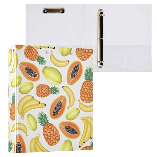 Kcldeci Cartoon-Ringbuch mit bunten tropischen Früchten, 3,8 cm, runder Ring für Briefpapier, Hardcover-Ordner für Schule, Büro und Zuhause, 2 Stück Kcldeci Cartoon-Ringbuch mit bunten tropischen Früchten, 3,8 cm, runder Ring für Briefpapier, Hardcover-Ordner für Schule, Büro und Zuhause, 2 Stück von Kcldeci