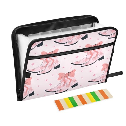 Kcldeci Coquette Fächermappe mit Stiefeln und Schleifen, 13 Fächer, Akkordeon-Ordner, A4, Briefgröße, Papier, Dokumente, Quittungen, Organizer, Akkordean-Aktenordner für Klassenzimmer, Zuhause, Büro Kcldeci Coquette Fächermappe mit Stiefeln und Schleifen, 13 Fächer, Akkordeon-Ordner, A4, Briefgröße, Papier, Dokumente, Quittungen, Organizer, Akkordean-Aktenordner für Klassenzimmer, Zuhause, Büro von Kcldeci