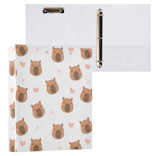 Kcldeci Cute Capybara Ringbuch mit 3 Ringen, 3,8 cm, runder Ring für Briefpapier, Hardcover-Ordner für Schule, Büro und Zuhause, 1 Stück Kcldeci Cute Capybara Ringbuch mit 3 Ringen, 3,8 cm, runder Ring für Briefpapier, Hardcover-Ordner für Schule, Büro und Zuhause, 1 Stück von Kcldeci