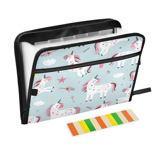 Kcldeci Fächermappe, Einhörner, 13 Taschen, Akkordeon-Aktenhalter, Organizer, A4, Briefgröße, Papier, Dokumente, Quittungen, Organizer, Akkordean-Aktenordner Kcldeci Fächermappe, Einhörner, 13 Taschen, Akkordeon-Aktenhalter, Organizer, A4, Briefgröße, Papier, Dokumente, Quittungen, Organizer, Akkordean-Aktenordner von Kcldeci