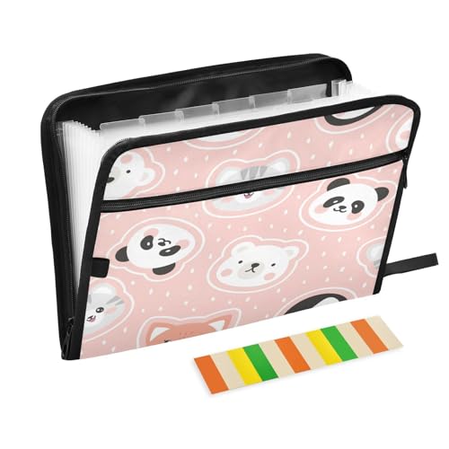 Kcldeci Fächermappe, Eisbär, Pinguin, Fuchs, Panda, 13 Taschen, Akkordeon-Aktenordner, A4, Briefgröße, Papier, Dokumente, Quittungen, Organizer, Akkordean-Aktenordner für Klassenzimmer, Zuhause, Büro Kcldeci Fächermappe, Eisbär, Pinguin, Fuchs, Panda, 13 Taschen, Akkordeon-Aktenordner, A4, Briefgröße, Papier, Dokumente, Quittungen, Organizer, Akkordean-Aktenordner für Klassenzimmer, Zuhause, Büro von Kcldeci