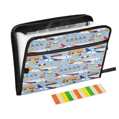 Kcldeci Fächermappe, Flugzeuge und Flughafen, 13 Taschen, Akkordeon-Aktenhalter, Organizer, A4, Briefgröße, Papier, Dokumente, Quittungen, Organizer, Akkordeon-Aktenordner Kcldeci Fächermappe, Flugzeuge und Flughafen, 13 Taschen, Akkordeon-Aktenhalter, Organizer, A4, Briefgröße, Papier, Dokumente, Quittungen, Organizer, Akkordeon-Aktenordner von Kcldeci
