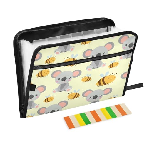 Kcldeci Fächermappe, Koala-Bienen, Frühling, Sommer, 13 Taschen, Akkordeon-Aktenhalter, Organizer, A4, Briefgröße, Papier, Dokumente, Quittungen, Organizer, Akkordean-Aktenordner Kcldeci Fächermappe, Koala-Bienen, Frühling, Sommer, 13 Taschen, Akkordeon-Aktenhalter, Organizer, A4, Briefgröße, Papier, Dokumente, Quittungen, Organizer, Akkordean-Aktenordner von Kcldeci