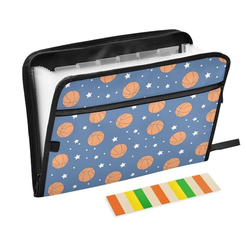 Kcldeci Fächermappe, Korbball, Team-Basketball, 13 Taschen, Akkordeon-Aktenordner, A4, Briefgröße, Papier, Dokumente, Quittungen, Organizer, Akkordean-Aktenordner für Klassenzimmer, Zuhause, Büro und Kcldeci Fächermappe, Korbball, Team-Basketball, 13 Taschen, Akkordeon-Aktenordner, A4, Briefgröße, Papier, Dokumente, Quittungen, Organizer, Akkordean-Aktenordner für Klassenzimmer, Zuhause, Büro und von Kcldeci