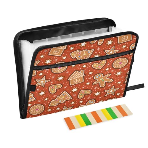 Kcldeci Fächermappe, Lebkuchenmuster, 13 Taschen, Akkordeon-Aktenordner, A4, Briefgröße, Papier, Dokumente, Quittungen, Organizer, Akkordean-Aktenordner für Klassenzimmer, Zuhause, Büro und Reisen Kcldeci Fächermappe, Lebkuchenmuster, 13 Taschen, Akkordeon-Aktenordner, A4, Briefgröße, Papier, Dokumente, Quittungen, Organizer, Akkordean-Aktenordner für Klassenzimmer, Zuhause, Büro und Reisen von Kcldeci