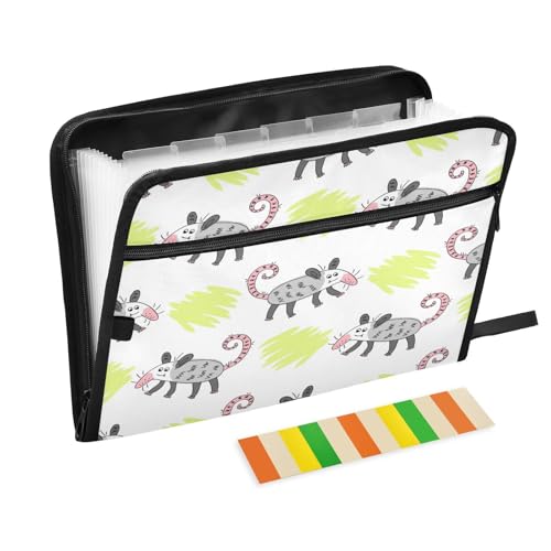 Kcldeci Fächermappe, Opossums und Punkte, 13 Taschen, Akkordeon-Aktenordner, A4, Briefgröße, Papier, Dokumente, Quittungen, Organizer, Akkordean-Aktenordner für Klassenzimmer, Zuhause, Büro und Reisen Kcldeci Fächermappe, Opossums und Punkte, 13 Taschen, Akkordeon-Aktenordner, A4, Briefgröße, Papier, Dokumente, Quittungen, Organizer, Akkordean-Aktenordner für Klassenzimmer, Zuhause, Büro und Reisen von Kcldeci