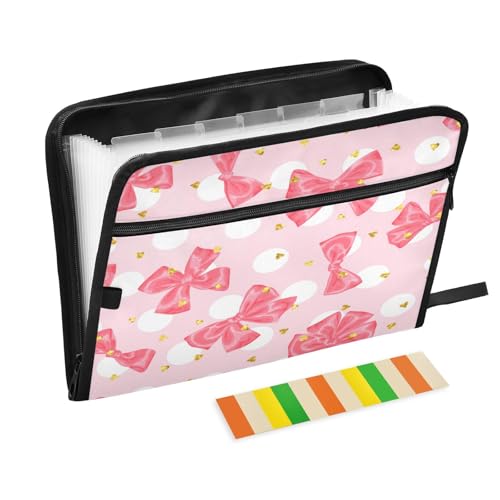 Kcldeci Fächermappe, Schleifen und Glitzer, 13 Taschen, Akkordeon-Aktenordner, A4, Briefgröße, Papier, Dokumente, Quittungen, Organizer, Akkordean-Aktenordner für Klassenzimmer, Zuhause, Büro und Kcldeci Fächermappe, Schleifen und Glitzer, 13 Taschen, Akkordeon-Aktenordner, A4, Briefgröße, Papier, Dokumente, Quittungen, Organizer, Akkordean-Aktenordner für Klassenzimmer, Zuhause, Büro und von Kcldeci