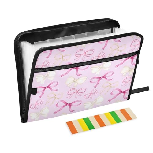 Kcldeci Fächermappe, Schleifenschleifen auf einem weißen Akkordeon-Ordner, A4-Format für Papier, Dokumente, Quittungen, Organizer, Akkordeon-Aktenordner für Klassenzimmer, Zuhause, Büro und Reisen Kcldeci Fächermappe, Schleifenschleifen auf einem weißen Akkordeon-Ordner, A4-Format für Papier, Dokumente, Quittungen, Organizer, Akkordeon-Aktenordner für Klassenzimmer, Zuhause, Büro und Reisen von Kcldeci