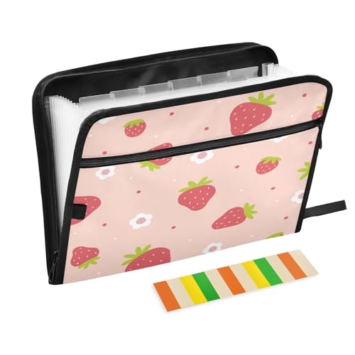 Kcldeci Fächermappe Erdbeer-Sommer, 13 Fächer, Akkordeon-Aktenordner, A4, Briefgröße, Papier, Dokumente, Quittungen, Organizer, Akkordean-Aktenordner für Klassenzimmer, Zuhause, Büro und Reisen Kcldeci Fächermappe Erdbeer-Sommer, 13 Fächer, Akkordeon-Aktenordner, A4, Briefgröße, Papier, Dokumente, Quittungen, Organizer, Akkordean-Aktenordner für Klassenzimmer, Zuhause, Büro und Reisen von Kcldeci