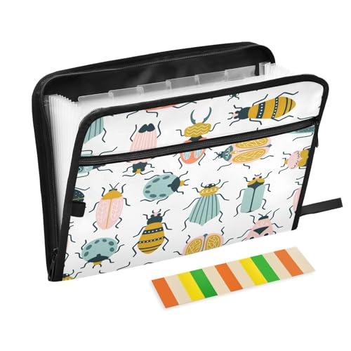 Kcldeci Fächermappe Käfer und Käfer, 13 Fächer, Akkordeon-Aktenordner, A4, Briefgröße, Papier, Dokumente, Quittungen, Organizer, Akkordean-Aktenordner für Klassenzimmer, Zuhause, Büro und Reisen Kcldeci Fächermappe Käfer und Käfer, 13 Fächer, Akkordeon-Aktenordner, A4, Briefgröße, Papier, Dokumente, Quittungen, Organizer, Akkordean-Aktenordner für Klassenzimmer, Zuhause, Büro und Reisen von Kcldeci