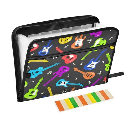 Kcldeci Fächermappe für Gitarrensammlung, 13 Fächer, Akkordeon-Aktenordner, A4, Briefgröße, Papier, Dokumente, Quittungen, Organizer, Akkordean-Aktenordner für Klassenzimmer, Zuhause, Büro und Reisen Kcldeci Fächermappe für Gitarrensammlung, 13 Fächer, Akkordeon-Aktenordner, A4, Briefgröße, Papier, Dokumente, Quittungen, Organizer, Akkordean-Aktenordner für Klassenzimmer, Zuhause, Büro und Reisen von Kcldeci