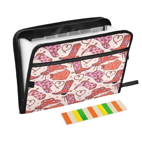 Kcldeci Fächermappe für Mädchen, Cowboyhut und Stiefel, 13 Fächer, Akkordeon-Ordner, A4, Briefgröße, Papier, Dokumente, Quittungen, Organizer, Akkordean-Aktenordner für Klassenzimmer, Zuhause, Büro Kcldeci Fächermappe für Mädchen, Cowboyhut und Stiefel, 13 Fächer, Akkordeon-Ordner, A4, Briefgröße, Papier, Dokumente, Quittungen, Organizer, Akkordean-Aktenordner für Klassenzimmer, Zuhause, Büro von Kcldeci