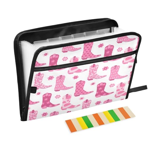 Kcldeci Fächermappe mit Cowgirl-Stiefeln und Blumen, 13 Fächer, Akkordeon-Aktenordner, A4, Briefgröße, Papier, Dokumente, Quittungen, Organizer, Akkordean-Aktenordner für Klassenzimmer, Zuhause, Büro Kcldeci Fächermappe mit Cowgirl-Stiefeln und Blumen, 13 Fächer, Akkordeon-Aktenordner, A4, Briefgröße, Papier, Dokumente, Quittungen, Organizer, Akkordean-Aktenordner für Klassenzimmer, Zuhause, Büro von Kcldeci