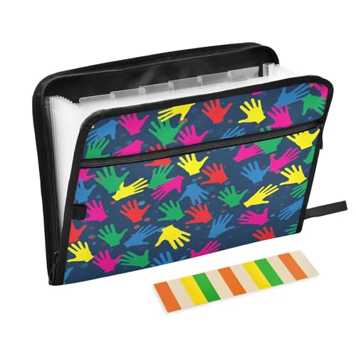 Kcldeci Fächermappe mit Handdesigns, 13 Fächer, Akkordeon-Ordner, A4, Briefgröße, Papier, Dokumente, Quittungen, Organizer, Akkordean-Aktenordner für Klassenzimmer, Zuhause, Büro und Reisen Kcldeci Fächermappe mit Handdesigns, 13 Fächer, Akkordeon-Ordner, A4, Briefgröße, Papier, Dokumente, Quittungen, Organizer, Akkordean-Aktenordner für Klassenzimmer, Zuhause, Büro und Reisen von Kcldeci