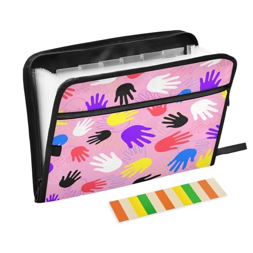 Kcldeci Fächermappe mit Handflächen, 13 Fächern, Akkordeon-Ordner, A4-Briefgröße, Papier, Dokumente, Quittungen, Organizer, Akkordean-Aktenordner für Klassenzimmer, Zuhause, Büro und Reisen Kcldeci Fächermappe mit Handflächen, 13 Fächern, Akkordeon-Ordner, A4-Briefgröße, Papier, Dokumente, Quittungen, Organizer, Akkordean-Aktenordner für Klassenzimmer, Zuhause, Büro und Reisen von Kcldeci