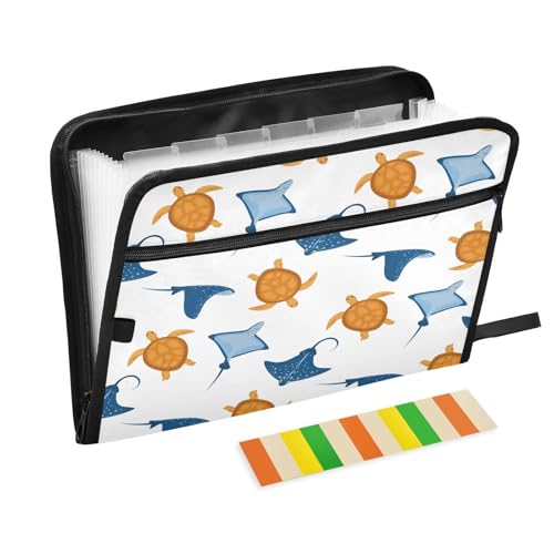 Kcldeci Fächermappe mit Meeresschildkröten und Stachelrochen, 13 Fächer, Akkordeon-Ordner, A4, Briefgröße, Papier, Dokumente, Quittungen, Organizer, Akkordean-Aktenordner für Klassenzimmer, Zuhause Kcldeci Fächermappe mit Meeresschildkröten und Stachelrochen, 13 Fächer, Akkordeon-Ordner, A4, Briefgröße, Papier, Dokumente, Quittungen, Organizer, Akkordean-Aktenordner für Klassenzimmer, Zuhause von Kcldeci