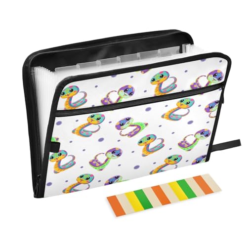 Kcldeci Fächermappe mit Schlangenmuster, 13 Fächer, Akkordeon-Ordner, A4, Briefgröße, Papier, Dokumente, Quittungen, Organizer, Akkordean-Aktenordner für Klassenzimmer, Zuhause, Büro und Reisen Kcldeci Fächermappe mit Schlangenmuster, 13 Fächer, Akkordeon-Ordner, A4, Briefgröße, Papier, Dokumente, Quittungen, Organizer, Akkordean-Aktenordner für Klassenzimmer, Zuhause, Büro und Reisen von Kcldeci