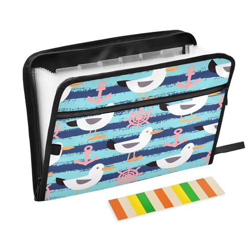Kcldeci Fächermappe mit Streifen, Möwen und Lenkrad, 13 Fächer, Akkordeon-Ordner, A4, Briefgröße, Papier, Dokumente, Quittungen, Organizer, Akkordean-Aktenordner für Klassenzimmer, Zuhause, Off Kcldeci Fächermappe mit Streifen, Möwen und Lenkrad, 13 Fächer, Akkordeon-Ordner, A4, Briefgröße, Papier, Dokumente, Quittungen, Organizer, Akkordean-Aktenordner für Klassenzimmer, Zuhause, Off von Kcldeci