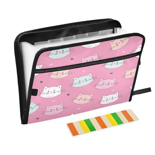 Kcldeci Fächermappe mit niedlichen, hübschen Kätzchen, 13 Fächern, Akkordeon-Ordner, A4, Briefgröße, Papier, Dokumente, Quittungen, Organizer, Akkordean-Aktenordner für Klassenzimmer, Zuhause, Büro Kcldeci Fächermappe mit niedlichen, hübschen Kätzchen, 13 Fächern, Akkordeon-Ordner, A4, Briefgröße, Papier, Dokumente, Quittungen, Organizer, Akkordean-Aktenordner für Klassenzimmer, Zuhause, Büro von Kcldeci