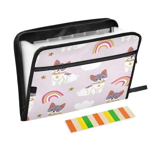 Kcldeci Fächermappe mit niedlichen Bulldoggen, 13 Fächern, Akkordeon-Ordner, A4, Briefgröße, Papier, Dokumente, Quittungen, Organizer, Akkordean-Aktenordner für Klassenzimmer, Zuhause, Büro und Reisen Kcldeci Fächermappe mit niedlichen Bulldoggen, 13 Fächern, Akkordeon-Ordner, A4, Briefgröße, Papier, Dokumente, Quittungen, Organizer, Akkordean-Aktenordner für Klassenzimmer, Zuhause, Büro und Reisen von Kcldeci