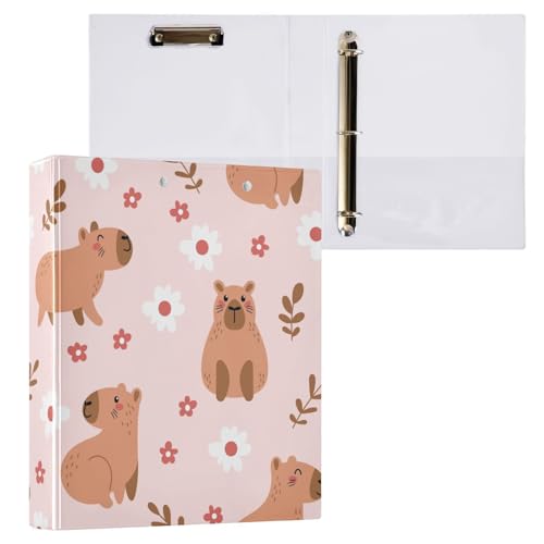 Kcldeci Gardenia and Flowers Capibala 3-Ringbuch, 1 Packung, 3,8 cm, runder Ring für Papier, Hardcover für Schule, Büro und Zuhause Kcldeci Gardenia and Flowers Capibala 3-Ringbuch, 1 Packung, 3,8 cm, runder Ring für Papier, Hardcover für Schule, Büro und Zuhause von Kcldeci